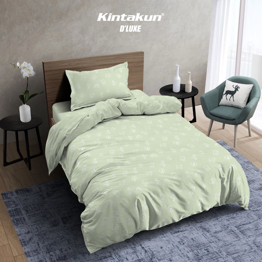 Kintakun Bed Cover Tanpa Sprei Single/Double Keiko Dluxe Microtex Hijau