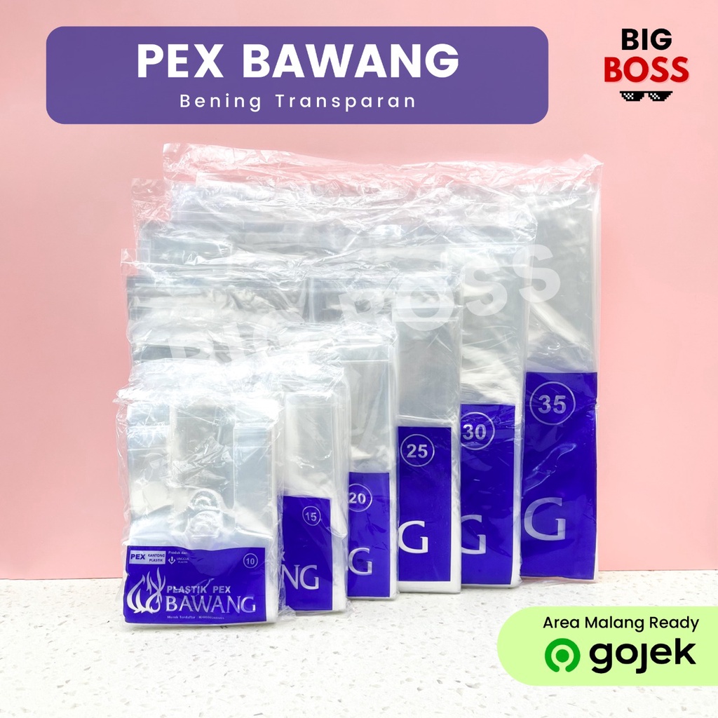 [PACK] Kantong Plastik Kresek PEX Bawang Bening Size 10 15 20 25 30 35 Transparan / Kresek Bening PE / PEX Bawang