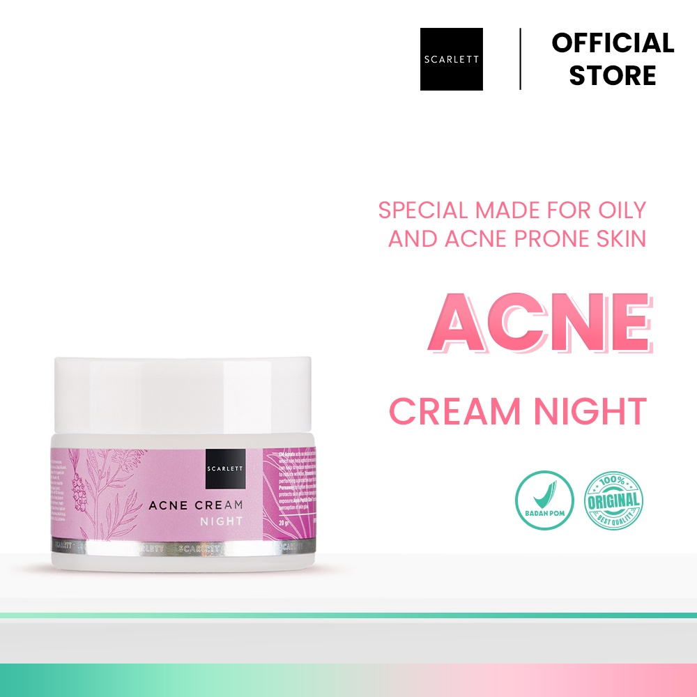 Scarlett Whitening Acne Night Cream - Krim Malam