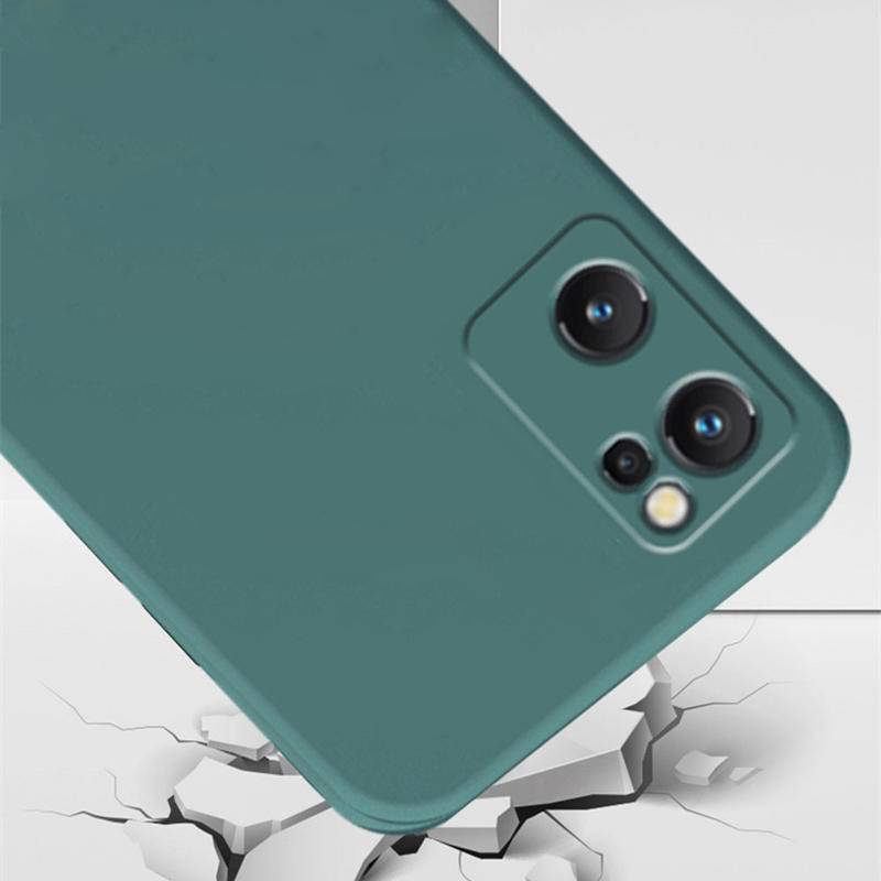 Casing Ponsel Silikon Cair Persegi Untuk Oppo Reno5 6 7 Z SE Pro 4G 5G Warna Permen Penutup Belakang