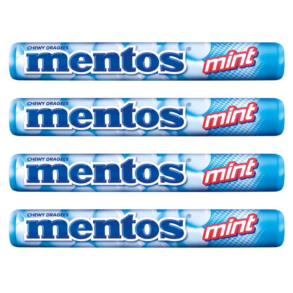 Mentos Mint &amp; Fruit *Permen Mentos * Permen Roll Rasa Buah &amp; Mint * 37g