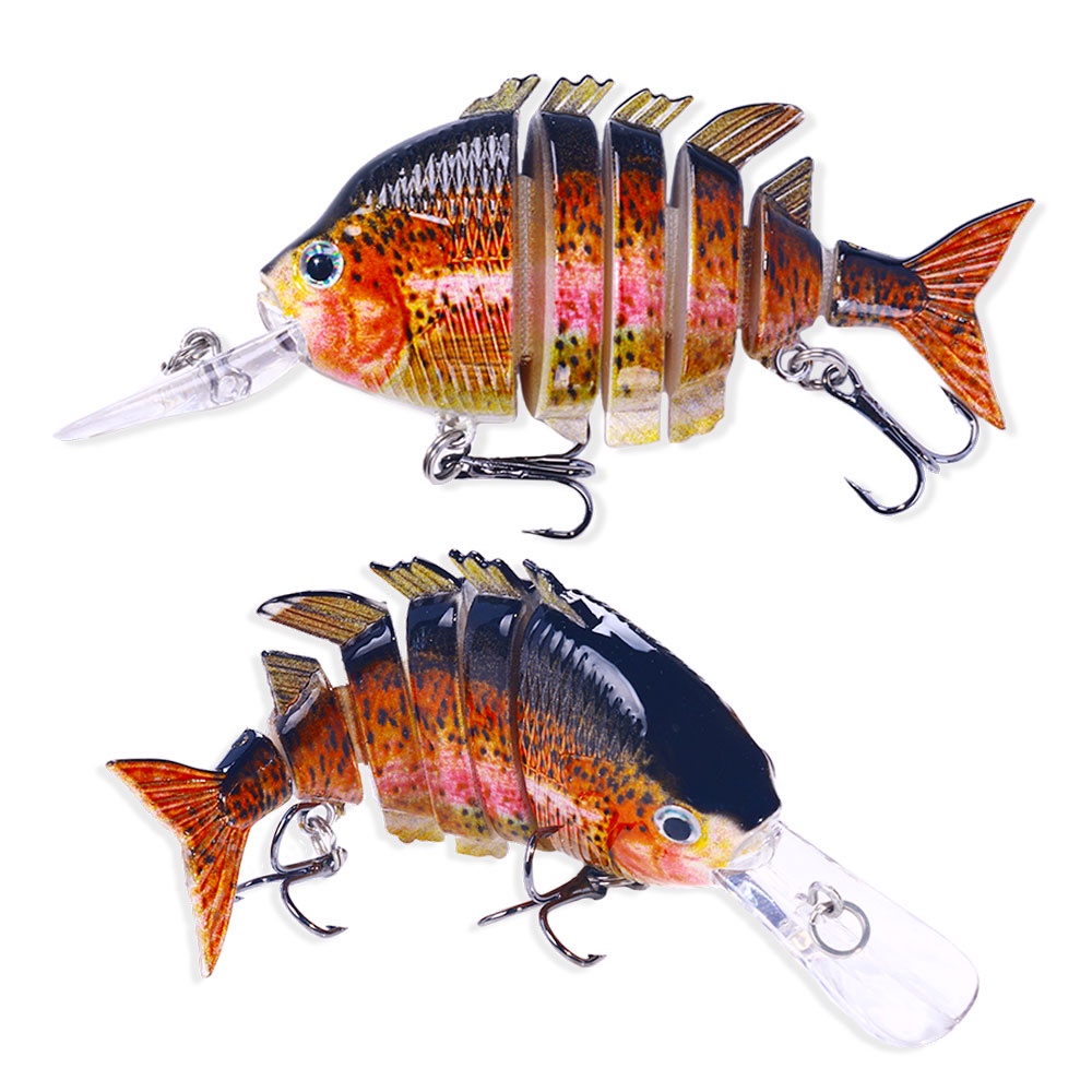 Hengjia 10cm /16.5g Long Tongue Minnow Fishing Lure 6 segmen Multi Jointed Swimbait Ikan Kecil Umpan Pancing Untuk Ikan Mandarin Ikan Tombak Bass Di Danau Laut Kolam Sungai