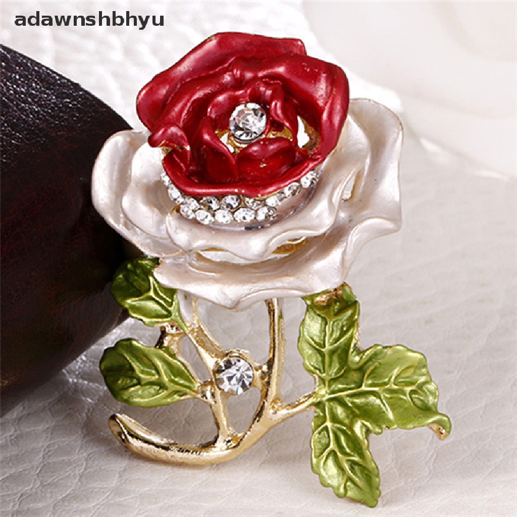 Adawnshbhyu Enamel Bunga Berlian Imitasi Kristal Bros Pin Pernikahan Bridal Bouquet Pin Perhiasan ID