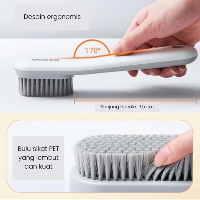 Sikat Pembersih Sepatu Baju Multifungsi Halus Ecoco Shoe Brush E2219