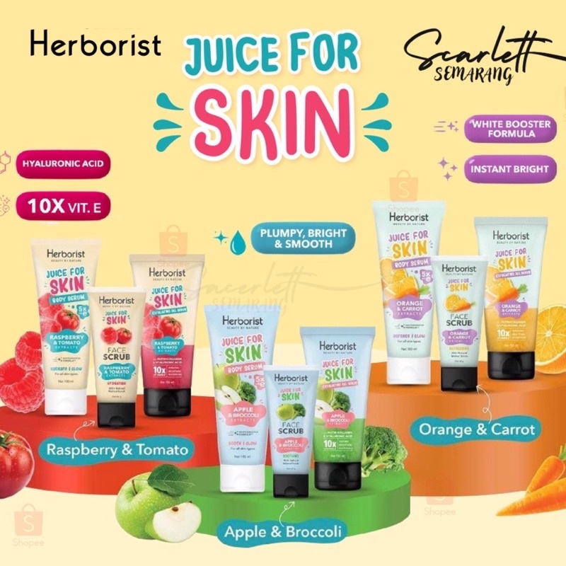 Herborist Juice For Skin Body Serum | Face Scrub | Exfoliating Gel Scrub