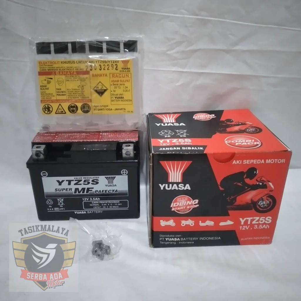 AKI KERING YUASA YTZ5S MF 12V/3.5A AKI MOTOR BEAT KARISMA VARIO MIO J VIXION