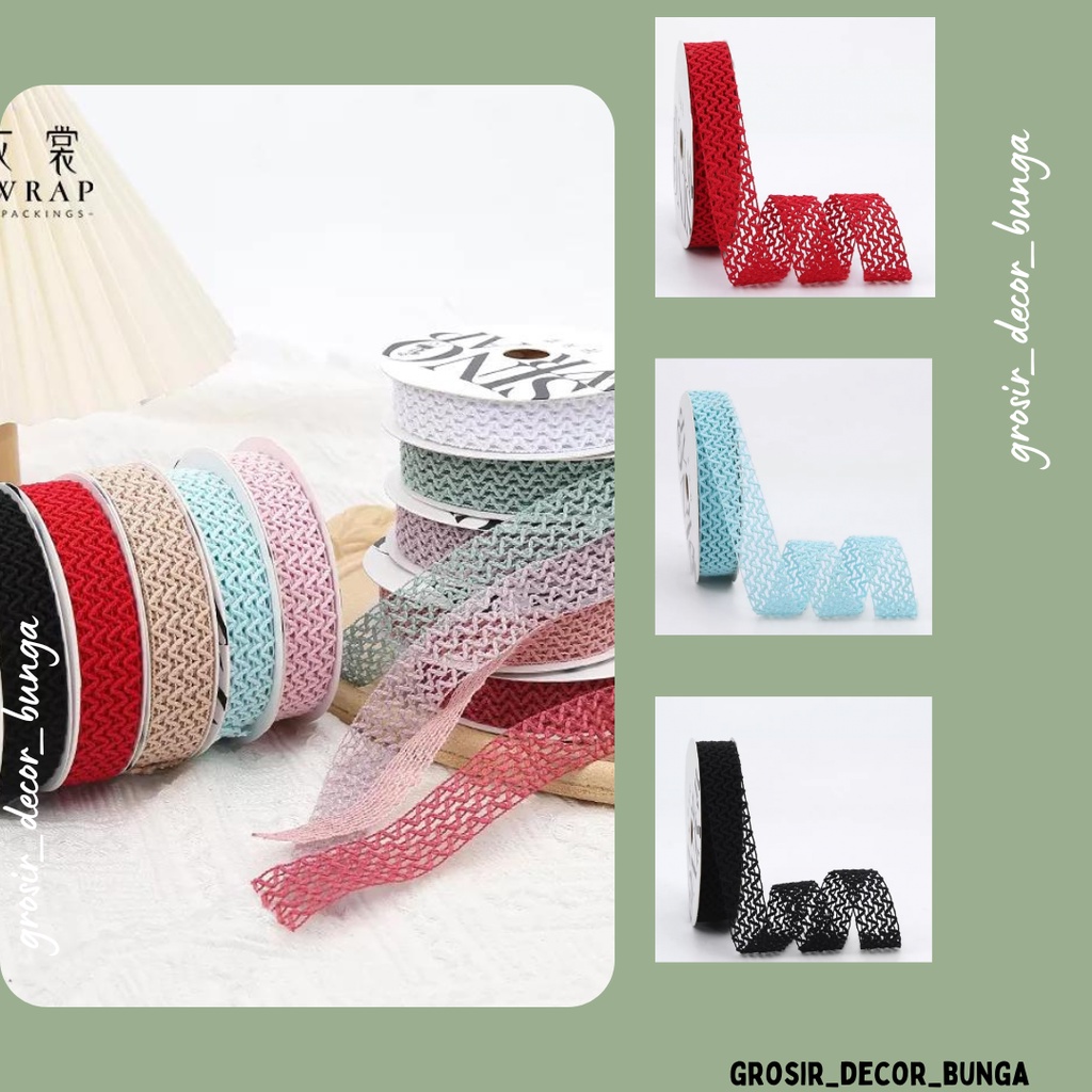 

SW ECER 2,5CM WAVE EMBROIDERY RIBBON PITA KOREA BORDIR GELOMBANG PITA HAMPERS PITA KADO PITA BUKET BUNGA PITA PARCEL HADIAH CM PITA RENDA PASTEL GELOMBANG LEBAR 3,2 CM PANJANG 1M ROLL RIBBON PITA BUNGA/ FLOWER WRAP KOREAN RIBBON
