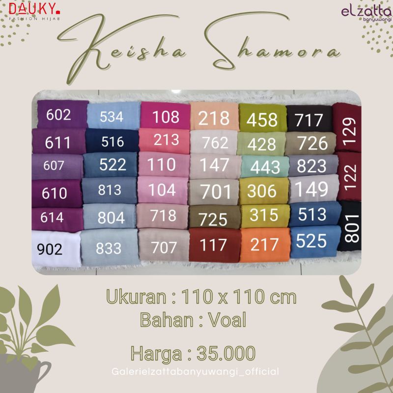 Hijab Segi Empat Elzatta Keisha Shamora