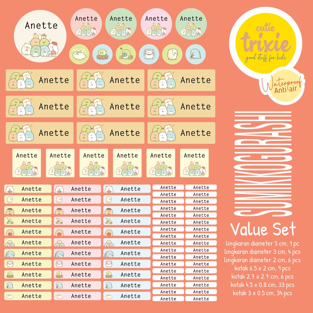 

Sticker Label Nama Anak Sumikkogurashi