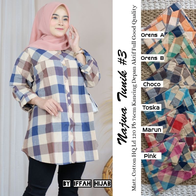 Najwa Tunik #3 / Atasan jumbo / ld 120cm pb 76cm / bahan katun HQ