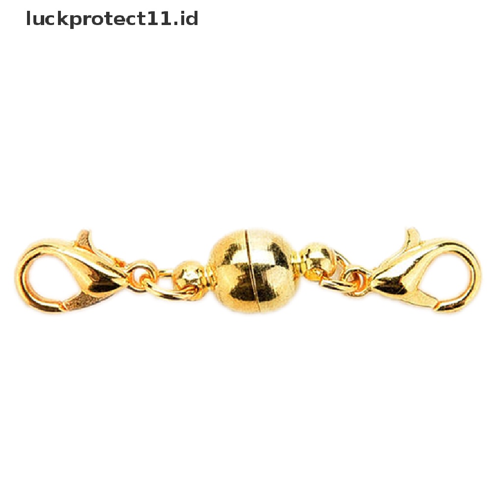 /Fashion Hot// Fashion// 10pcs Gold &amp; Silver Ball Tone Magnetic Lobster Clasps Untuk Perhiasan Kalung.