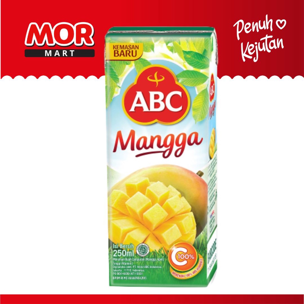 

ABC Mangga Jus Mango Juice Minuman 100% AKG Vitamin C Tpk Ktk 250 ml