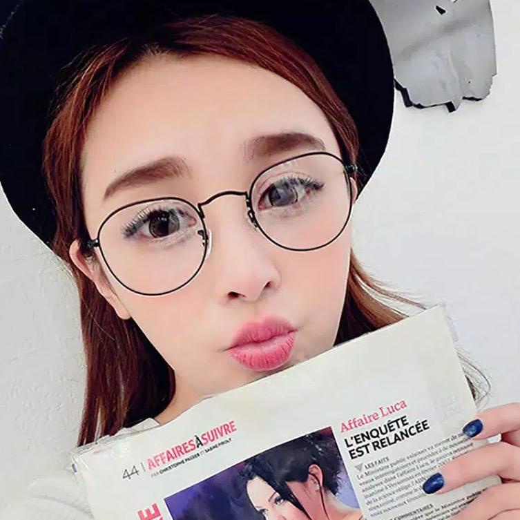 じ kacamata Oval Korea Pria Wanita / Kacamata Fashion Korea ⇸