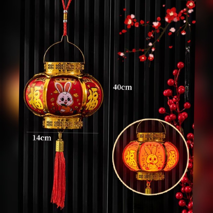 Lampion Kelinci Dekorasi Imlek Lampu Gantung Lampion Nyala Rabbit Fu Ornamen Imlek Harga Grosir Termurah