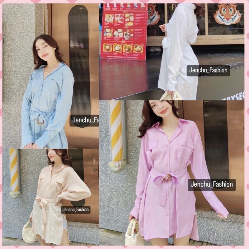 Kemeja Dress Lengan Panjang Wanita Import Premium Thailand