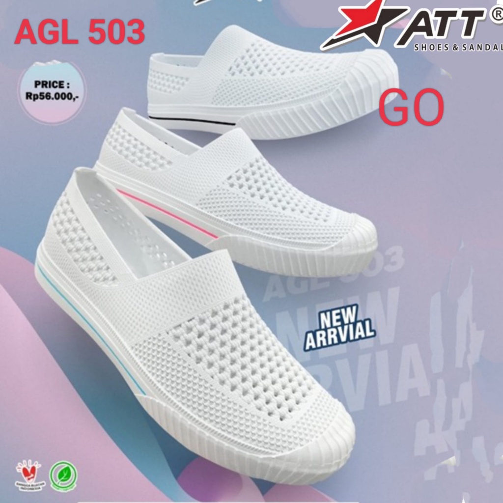 gof ATT AGL 503 &amp; NEW ERA LB 12011 Size 37-40 Sepatu Wanita Non Slip Anti Air Elastis Karet