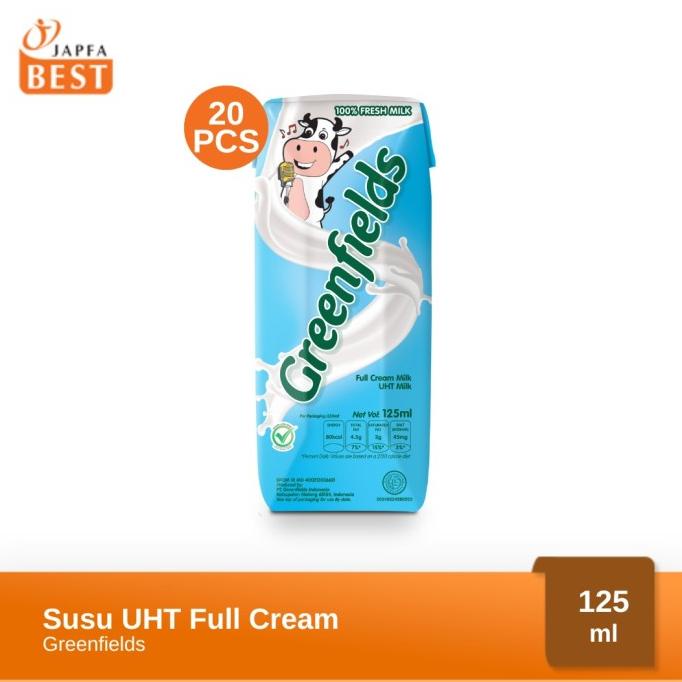 

Susu UHT Full Cream Greenfields 125 ml - Isi 20 pcs TERLARIS TERPERCAYA ORIGINAL