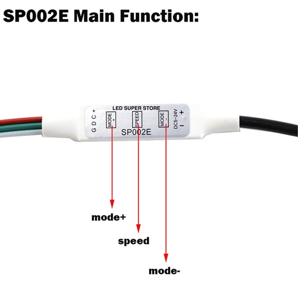 Sp002e Modul Lampu Strip 3 Tombol Mini 3 Tombol Dengan Interface USB Female DC