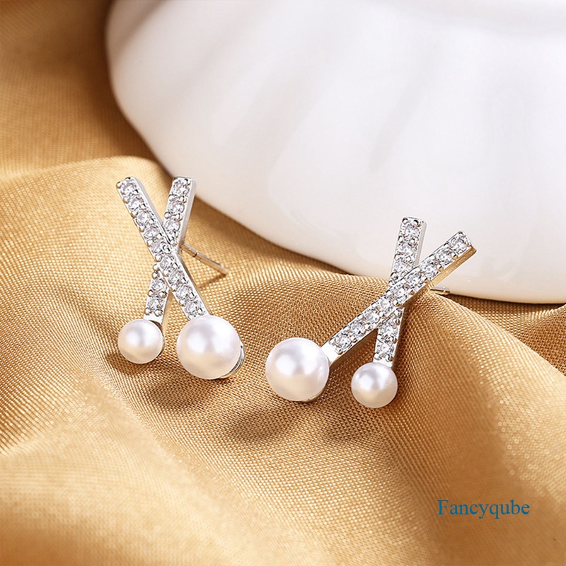 Fancyqube Anting Mutiara Asli Natural Mutiara Air Tawar925Sikatan Sterling Silver Earrings Mutiara Perhiasan Untuk Wemon Hadiah Pernikahan