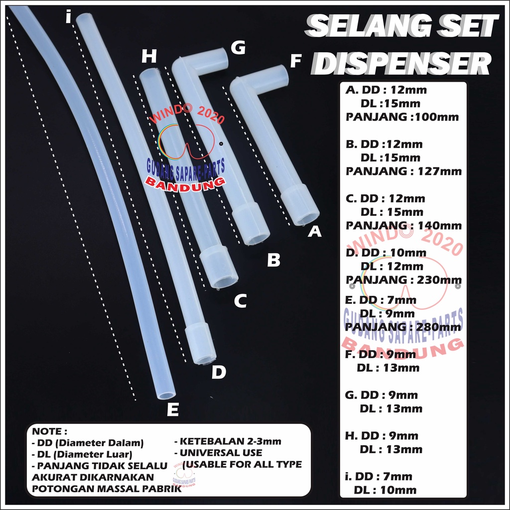 SELANG DISPENSER | SELANG AIR PANAS DISPENSER | SELANG AIR DISPENSER | SELANG SET DISPENSER 5PC