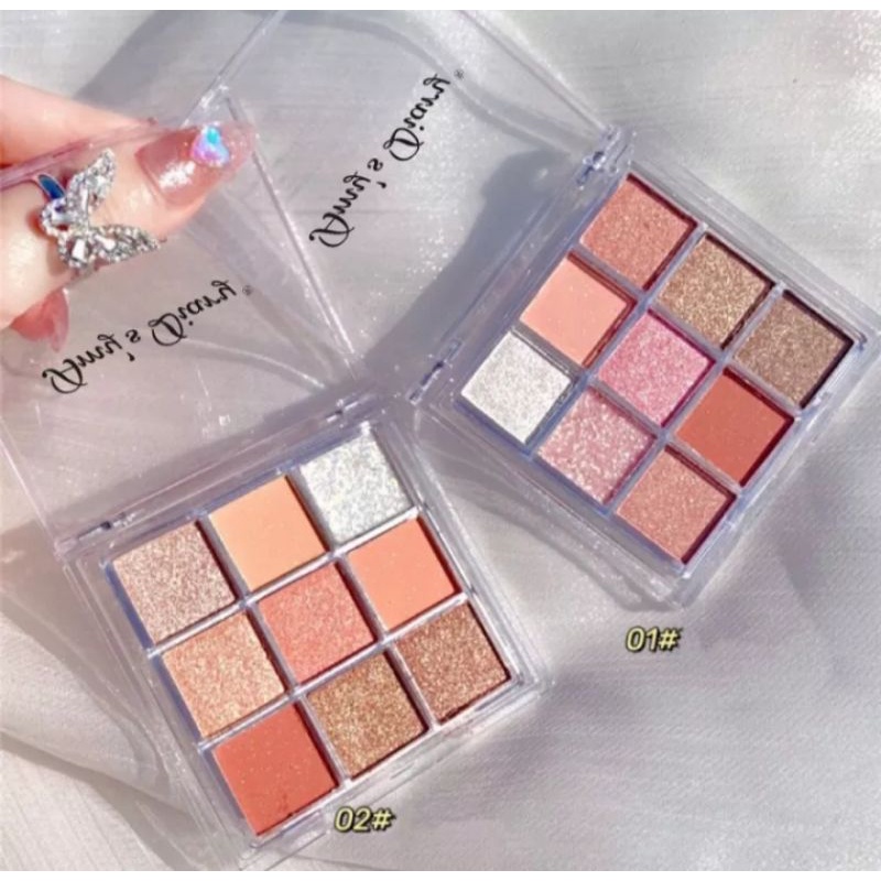 Eyeshadow Palette Amy's Diary 9 Warna Pigmented Eyeshadow Murah Glitter Eyeshadow