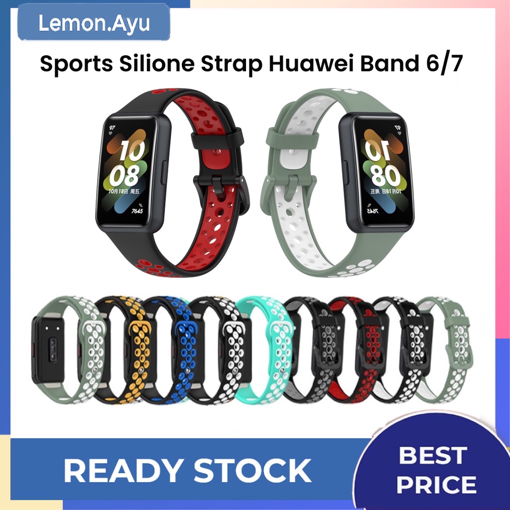 Strap Huawei Band 6 7 Breathable Sports Sillicon Strap Tali Pengganti Honor Band 6