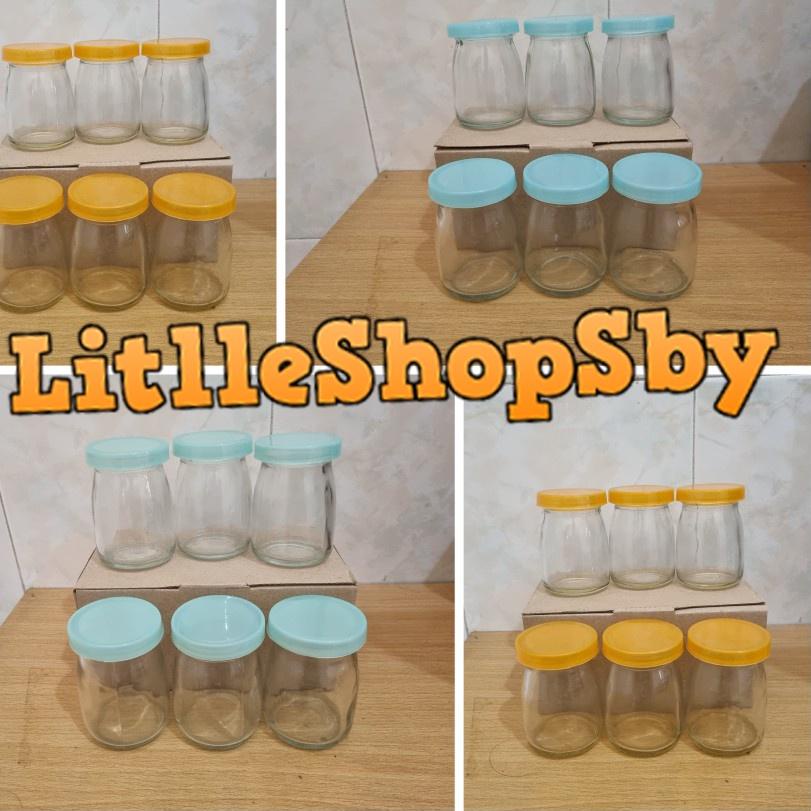 BEST RATING Toples kecil Gejas Jar Tempat Puding Bahan Kaca Tutup Plastik 100ml $ 861