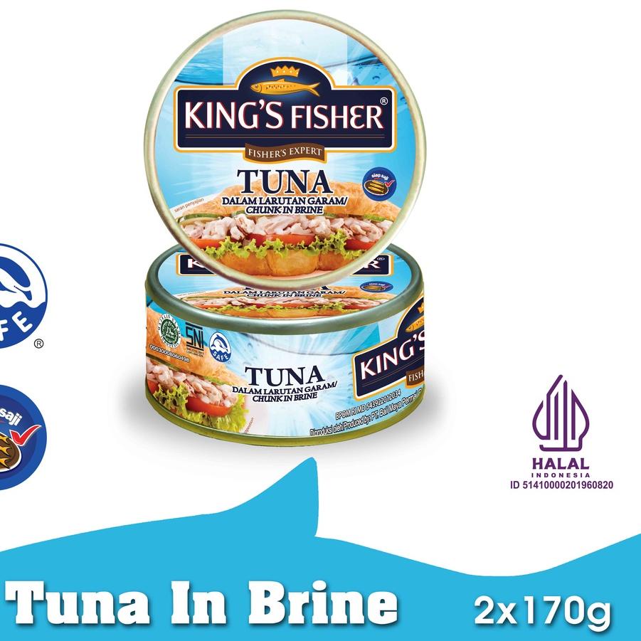 

SALE✅King's Fisher Paket 2 pcs Tuna dalam Air Garam Tuna in Brine Daging Makanan Kaleng 170 gr|SQ4