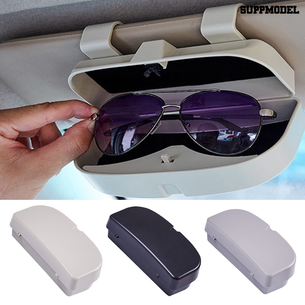 [Dekorasi] Tempat Visor Mobil Pengerjaan Halus Anti-Korosi Tahan Lama Tahan Aus Multifungsi Kotak Pelindung Operasi Satu Tangan Car Sun Visor Glasses Case Untuk Mobil
