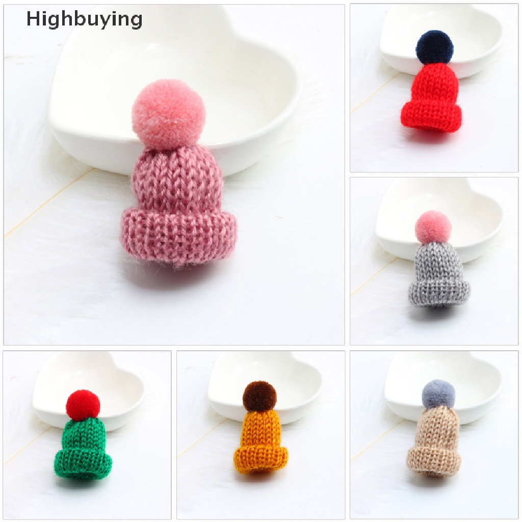 Hbid Kreatif Lucu Warna-Warni Mini Topi Rajut Bros Hairball Hias Natal Tahun Baru Hadiah Sweater Jaket Kerah Korsase Pin Lencana Perhiasan Accessorie Glory