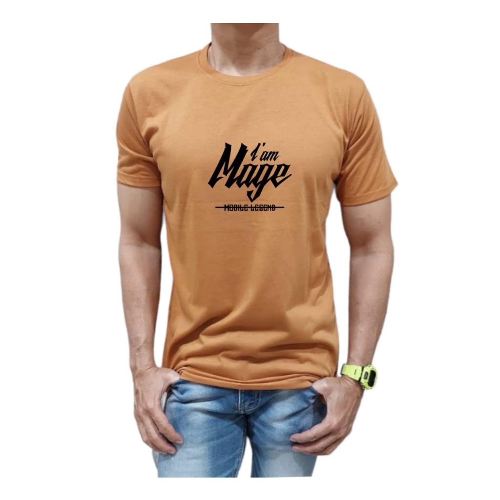 KAOS PRIA BAHAN KATUN MODEL TULISAN I AM MAGE MOBILE LEGEND NYAMAN DIPAKAI TIDAK PANAS