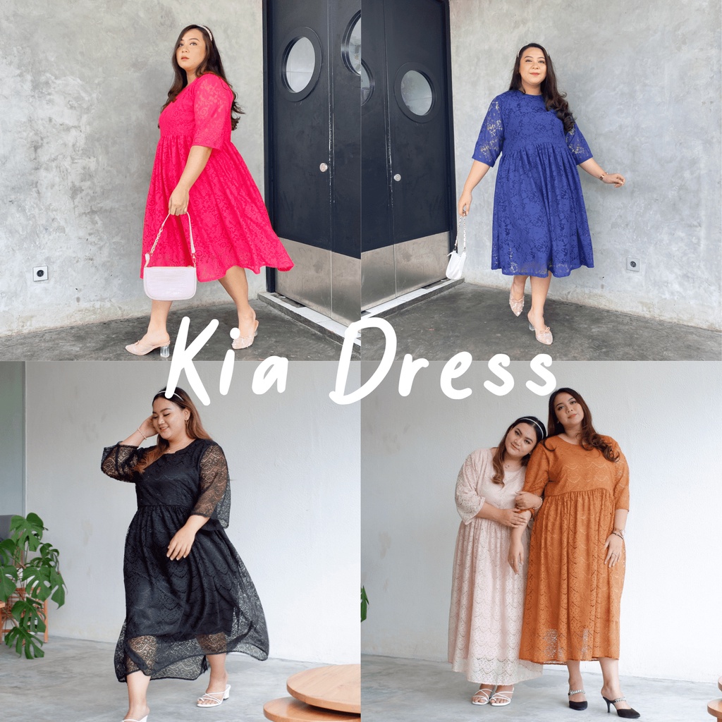 Kia Dress Brokat | bigsize jumbosize plussize oversize curvesize baju formal wanita