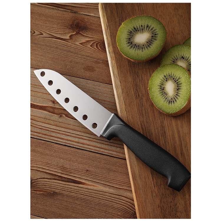 Pisau Paring Gagang Hitam Lubang hole Dapur Buah Sayuran Stainless Steel Paring Knife Fruit Vegetables Kitchen Black Serbaguna