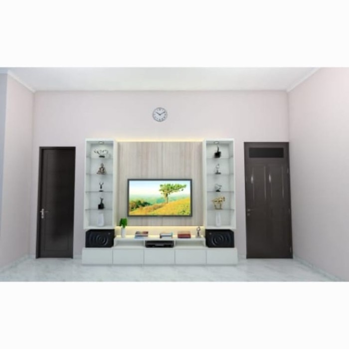 backdrop tv kabinet tv minimalis modern hpl taco minimalis