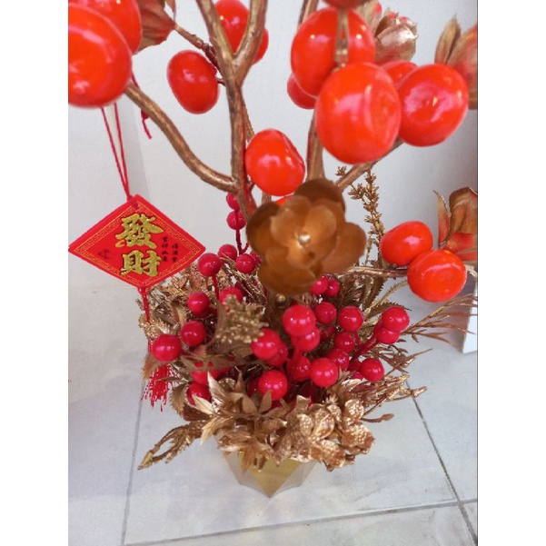 Pohon Imlek FaChaiShu Ceri Jeruk / Artificial CNY Flower / Pohon Imlek Kelinci / Hampers Imlek 2023