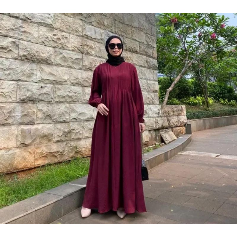 gamis reina /gamis crinkle /dress kondangan/ gamis 3point