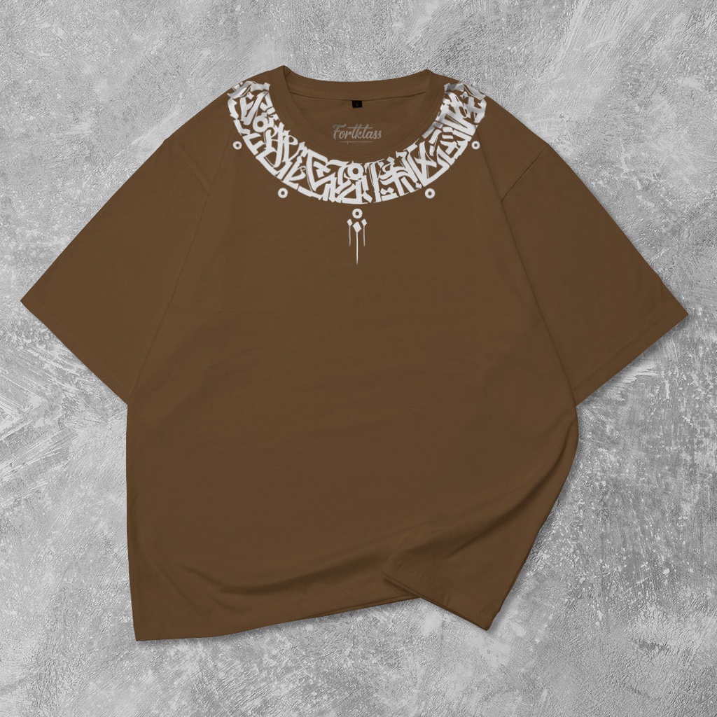 Fortglass Caligraphy Kaos Oversize T-Shirt Cowok Premium
