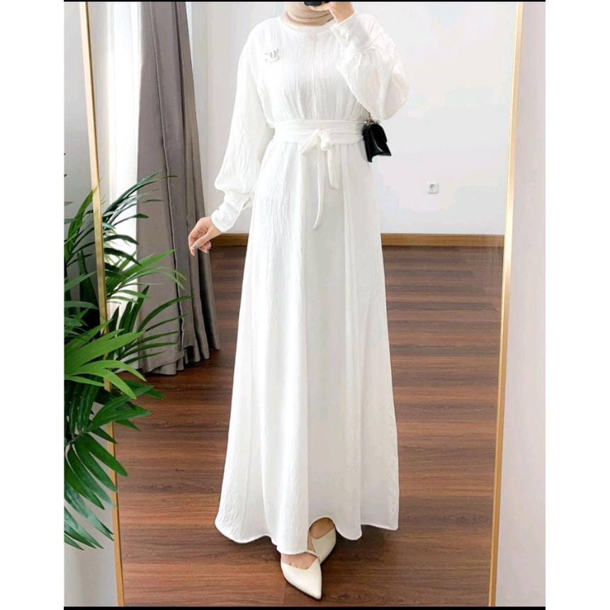 Liana Dress Bahan Crinkle Airflow / Gamis Muslimah Terbaru / Pakaian Wanita Terbaru