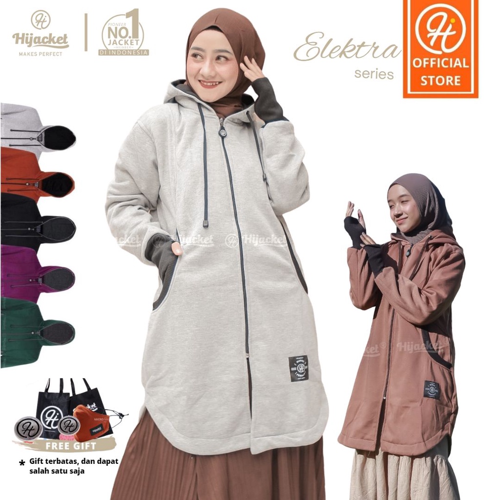 ⭐️Best Seller⭐️ Jaket Wanita Muslimah - Hijacket Elektra Original For Hijaber | Jaket Syari Panjang Wanita