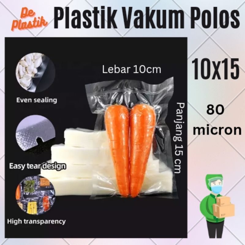 PLASTIK VACUUM POLOS 80 MICRON / PLASTIK VAKUM POLOS GROSIR / PLASTIK VAKUM MAKANAN (POLOS PER PCS)