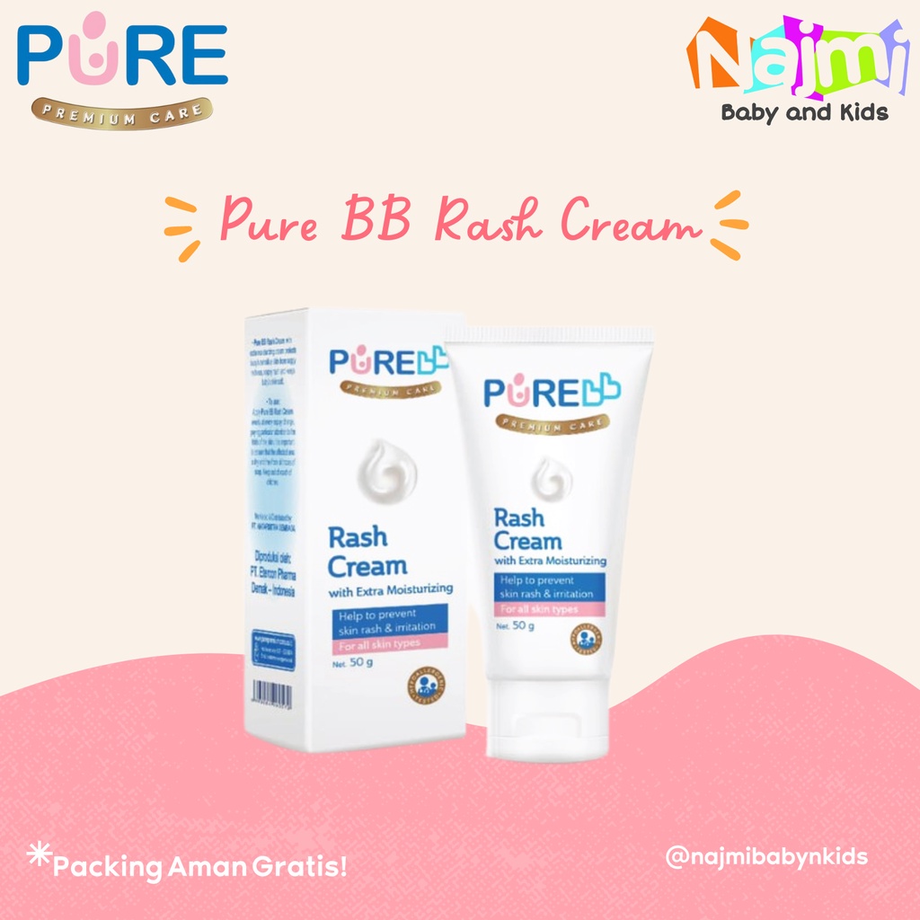 PureBB Pure BB Baby Rash Cream 50gr Krim untuk iritasi kulit sensitif bayi