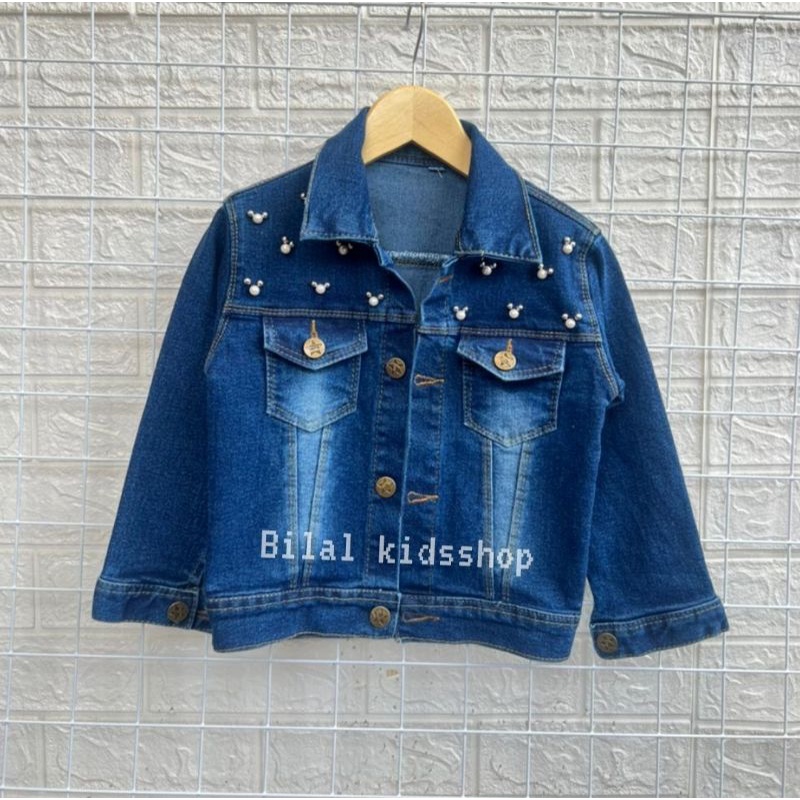 JAKET JEANS MUTIARA ANAK CEWE LENGAN PANJANG 1-12TH