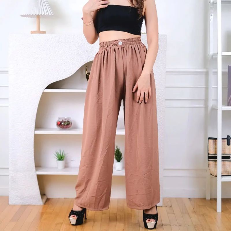 CRINKLE AIRFLOW LOOSE PANTS VARIASI KANCING | Crinkel Premium Kancing | Kulot Crinkle Highwaist