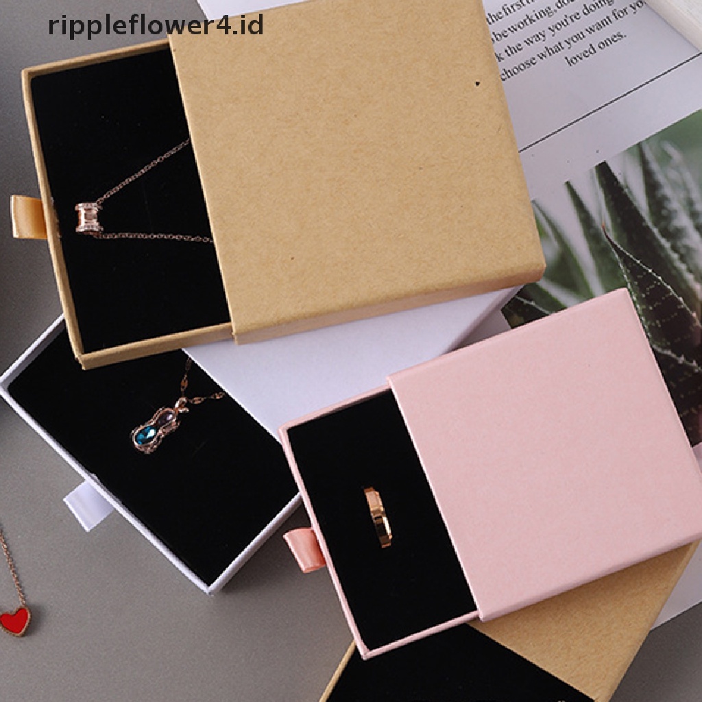 {rippleflower4.id} Kotak Perhiasan Laci Kertas Kraft Tipis Kartu Yunani Kalung Gelang Gift Box~