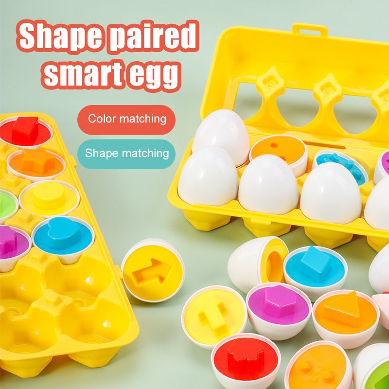 Mainan Telur Learning Education Shape Toy Puzzle Montessori Smart Egg