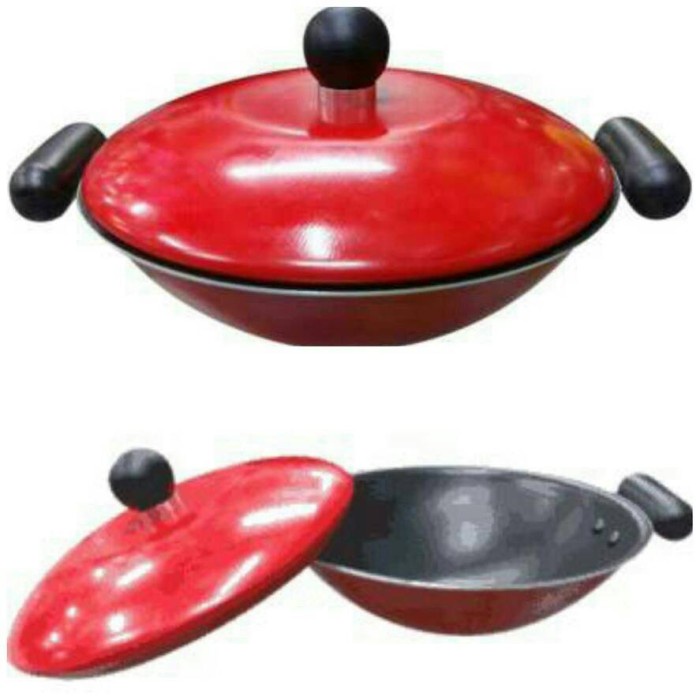 {{{{}}] Wajan Mini Maxim Valentino Teflon Mie Wok Wajan Mie/Serabi 17 cm