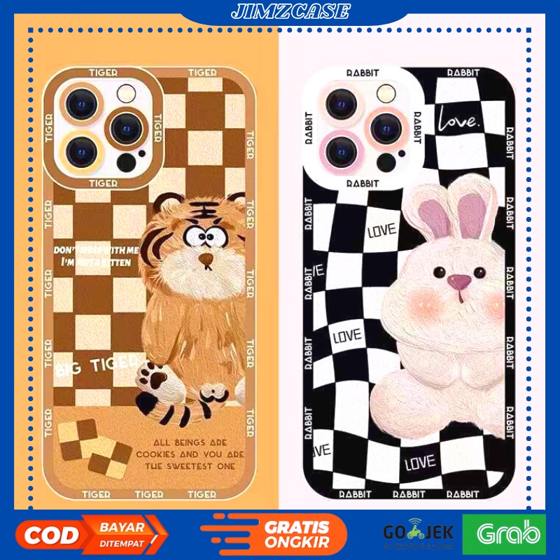 Case Samsung A12 M12 A02S A03S Casing Silikon Softcase Tiger dan Rabbit Motif Catur