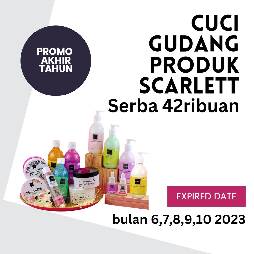 Jual CUCI GUDANG SCARLETT WHITENING BODY LOTION BRIGHTENING SHOWER SCRUB SHOWER SCRUB JOLLY