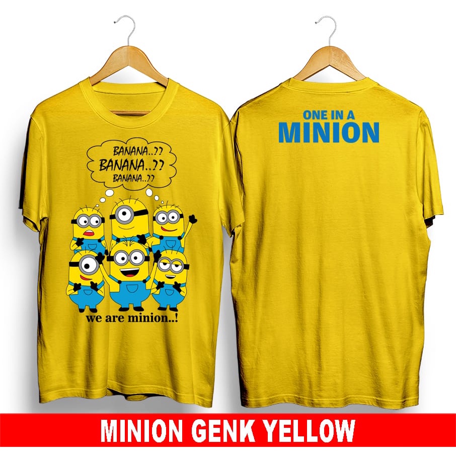 Kaos murah Kaos distro murah baju  distro pria t-shirt murah combed30s minion banana mustard