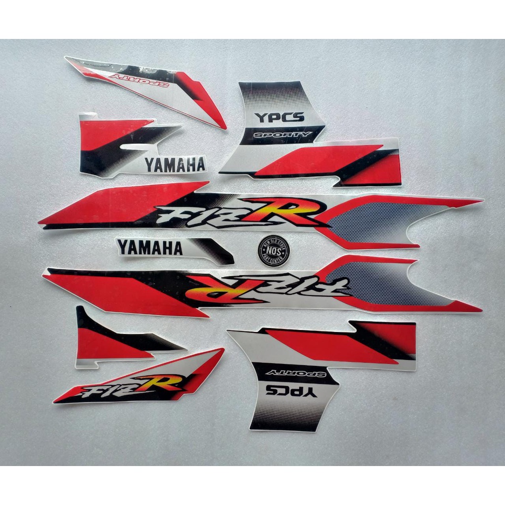 STRIPING STICKER STIKER LIST LIS LES BODY BODI YAMAHA F1ZR F1Z R FIZR FIZ R 2001 MERAH PUTIH COPY OR